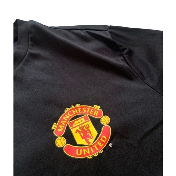 Mens Manchester United Black Short Sleeve Athletic T Shirt - Picture 2 of 4